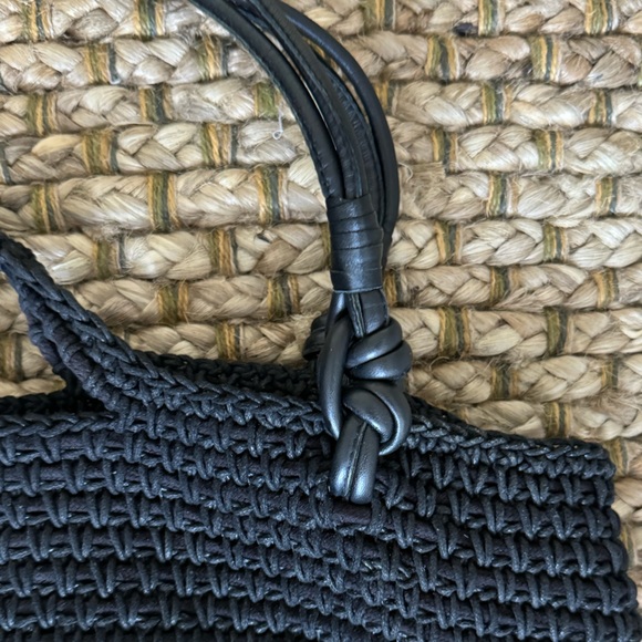 CLEOBELLA CROCHET LEATHER BASKET BAG•BLACK - Picture 4 of 10